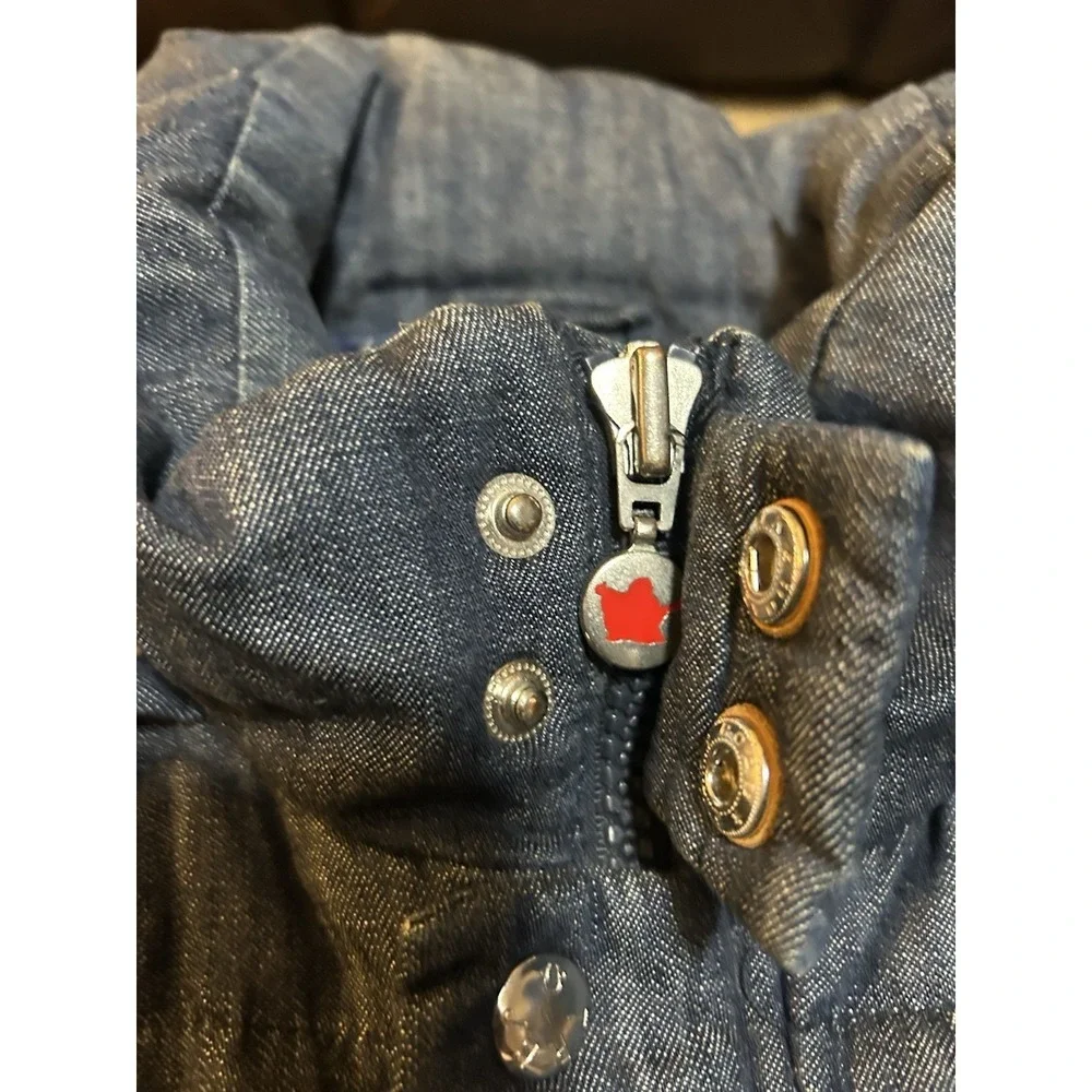 True Religion Mens Down Denim Puffer Jacket Blue XXL M079E50YA